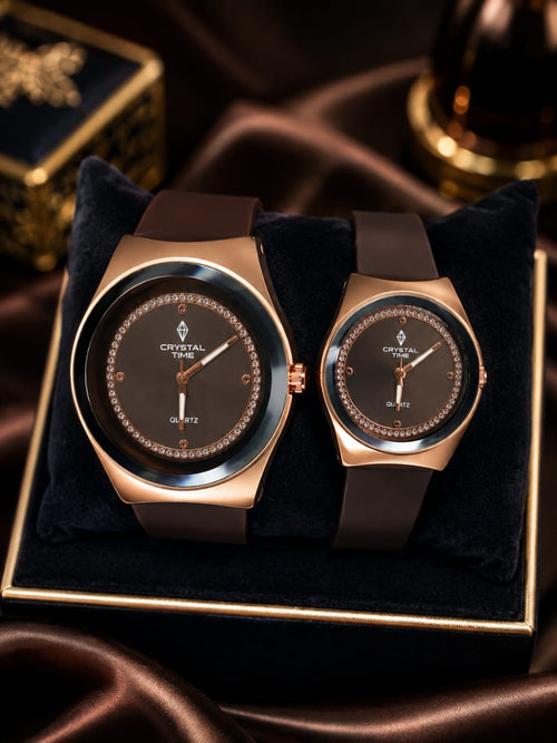 Couple watch silicon strap magnet lock